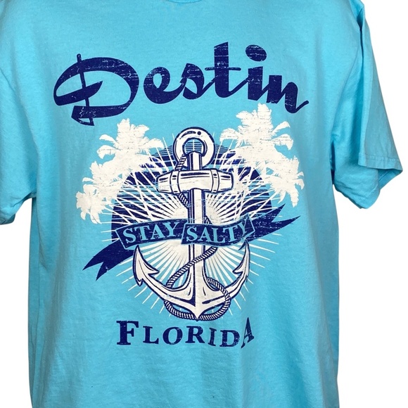 Vintage 90s Destin Florida Stay Salty T Shirt Size L - Picture 2 of 5